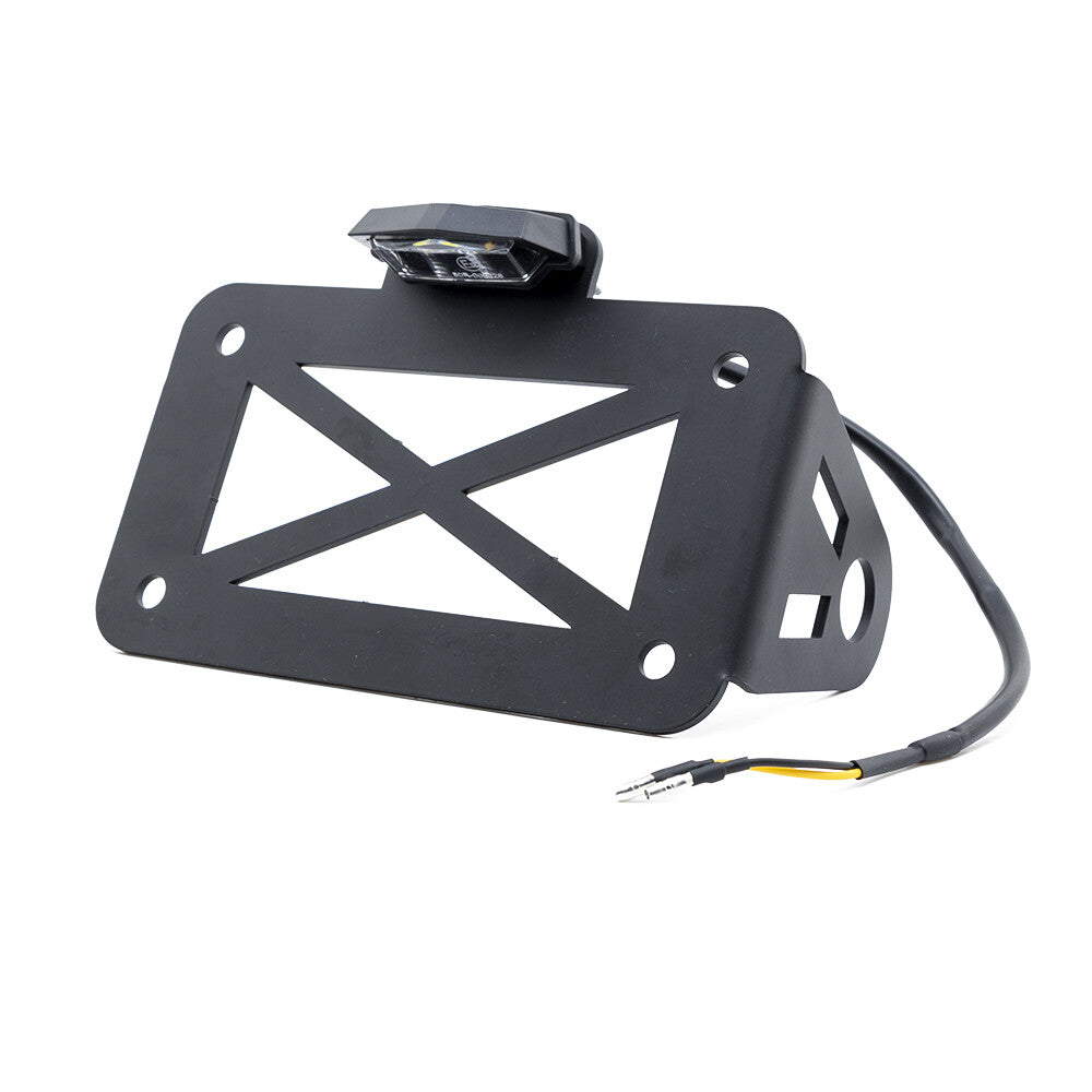 Motorcycle Black Side Mount License Plate Number Light Bracket for Harley Bobber Q