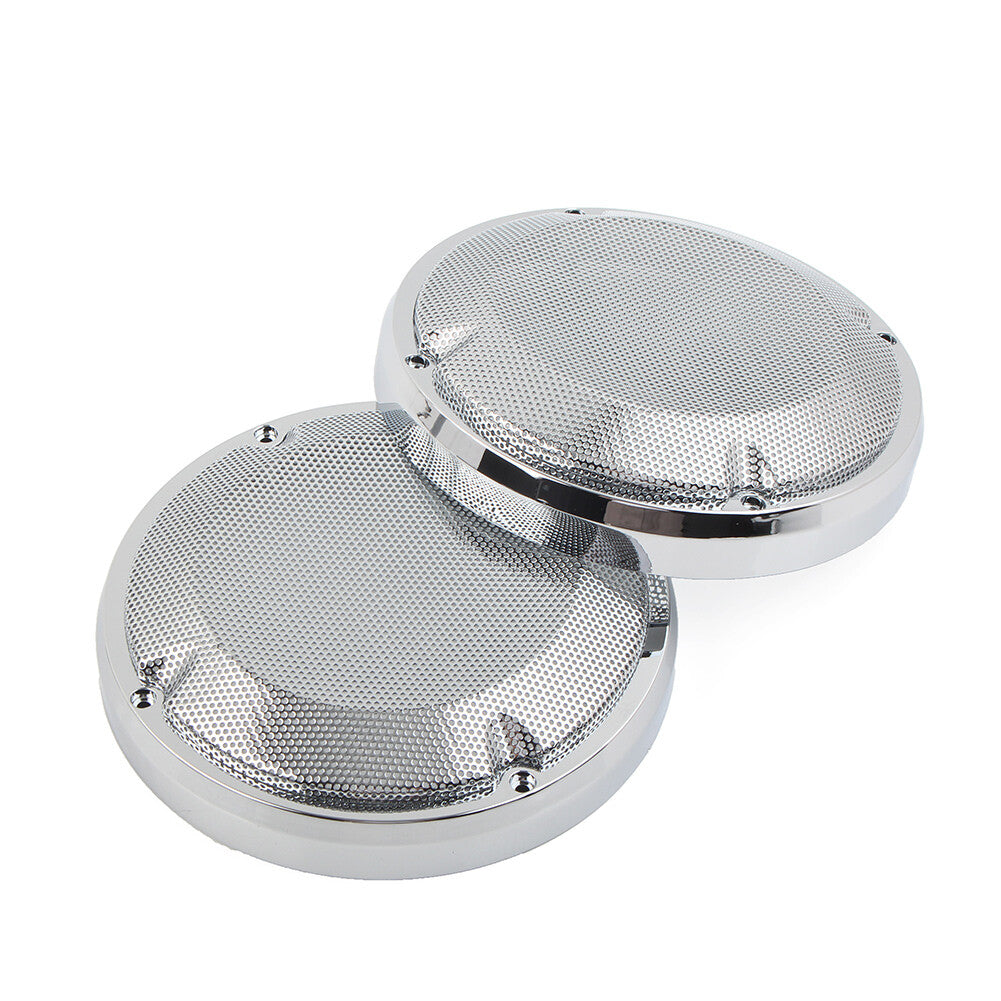Saddlebag Lid Speaker Grill Mesh Cover for Harley Touring Electra Glide Chrome