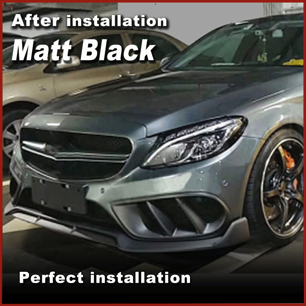 2xMatt Black FRP Front Bumper Air Vent Cover For Merceben W205 C300 C43 15-18
