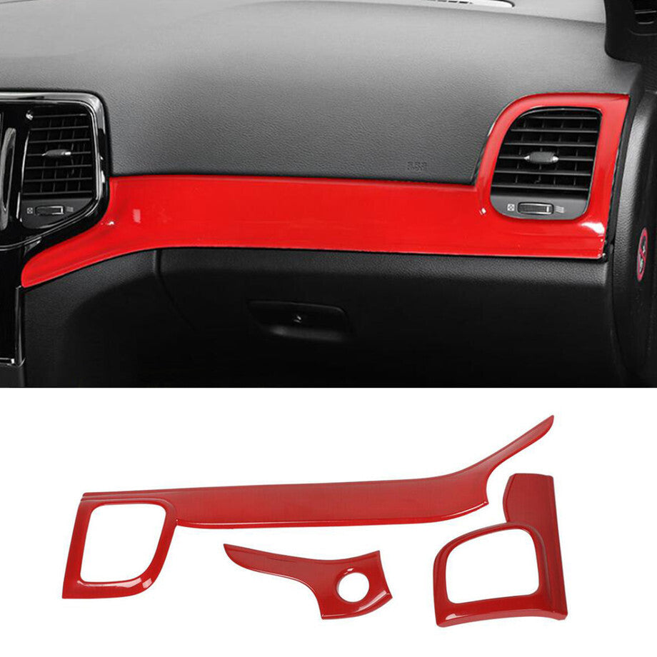For 2011-2020 for Jeep Grand Cherokee ABS Red Interior Dashboard Air Vent Cover Trim v