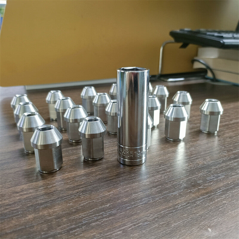 20pcs M12*1.25 Stainless Steel Wheel Nuts Lug Nuts Hex 19mm Length 35mm Q
