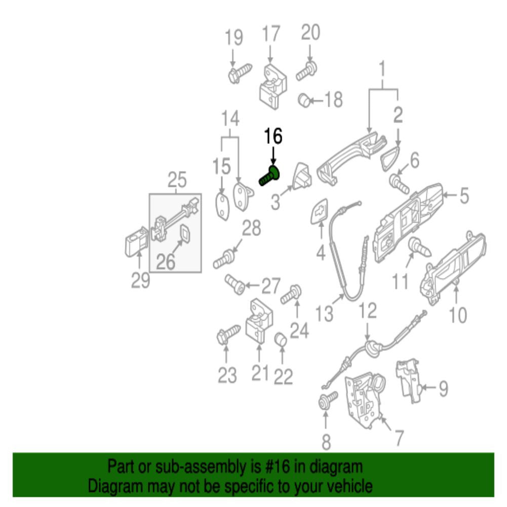 N91017402 Door Striker Screw for VW for Jetta 2011-2023