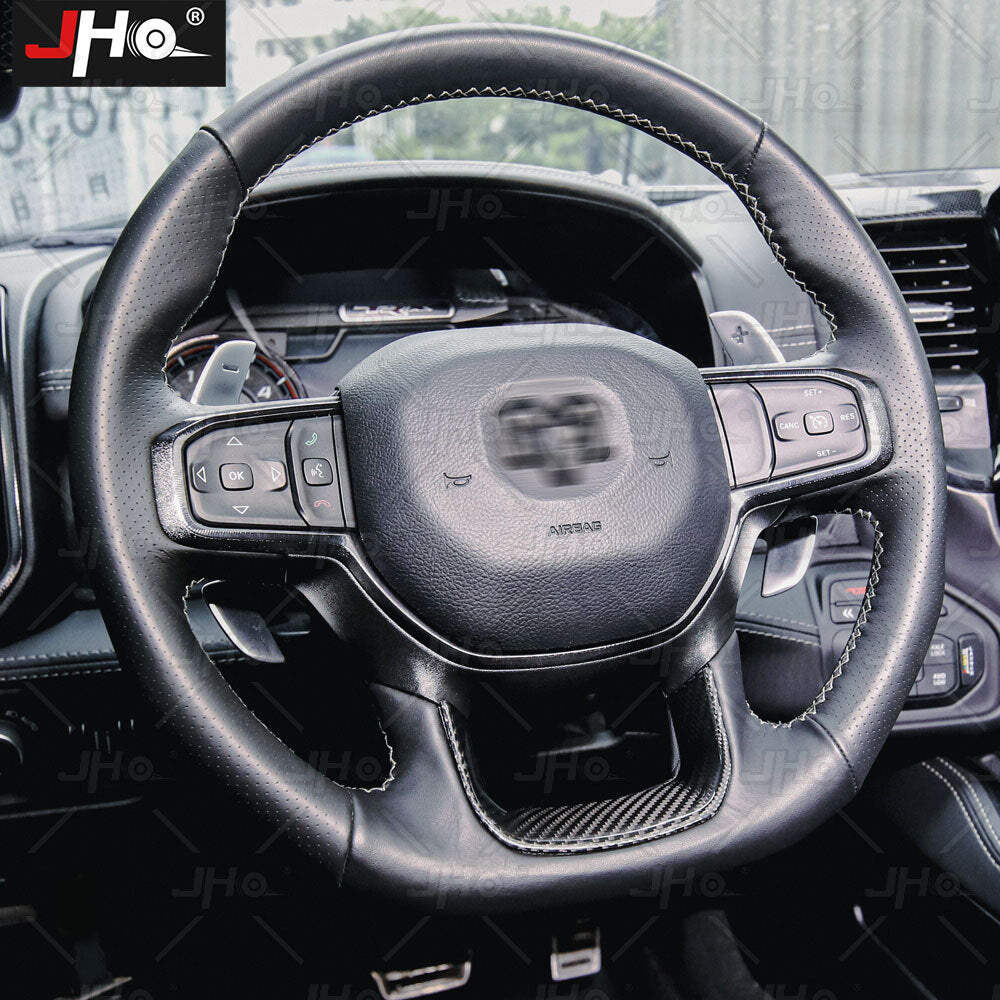 Carbon Fiber Steering Wheel U Covers Trim for Dodge for Ram 1500 TRX Off-Road 2019+