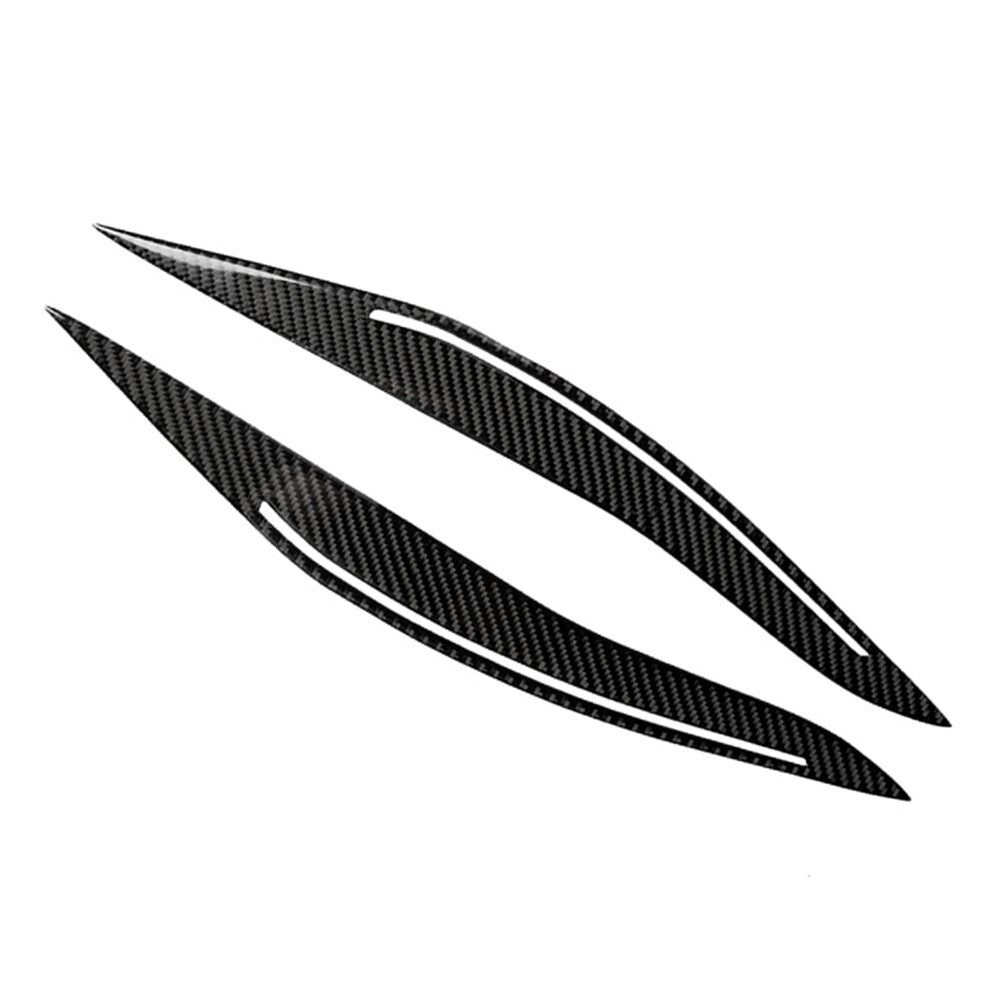 Headlight Eyebrows Eyelids Cover Trim for BMW 5 Series F10 Sedan 2014-16 Carbon