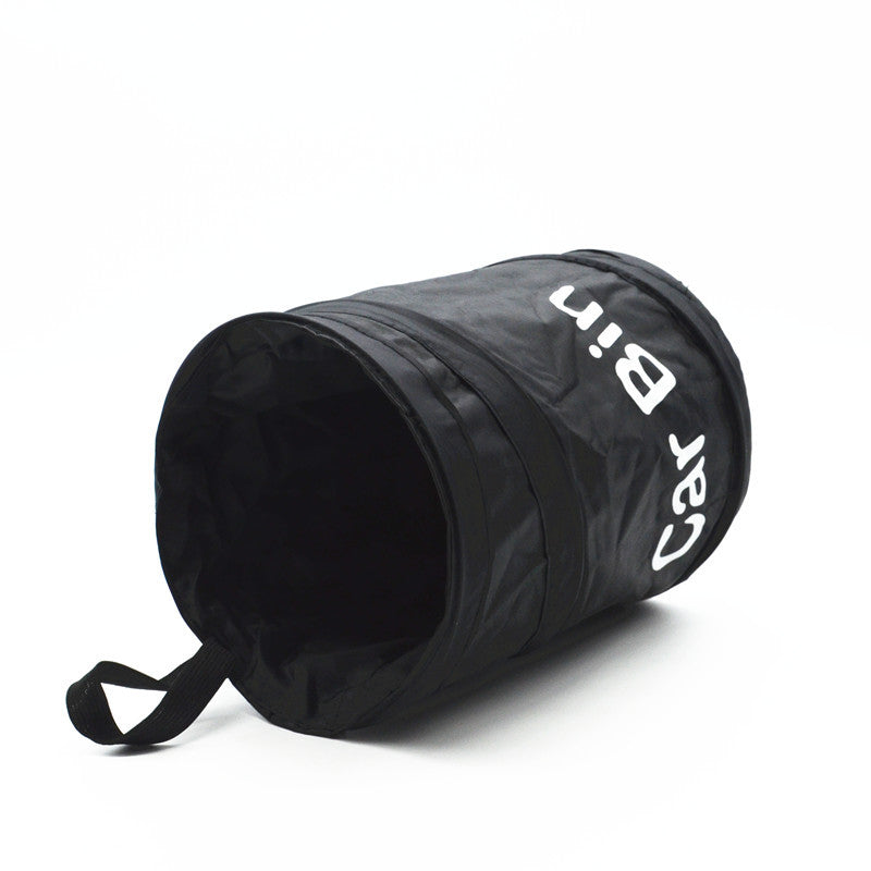 1Pc Car Black Foldable Dustbin Storage Trash Container Box Bag Storage Organizer