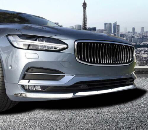 for Volvo S90 2017-2021 Chrome Steel Front Bumper Molding Cover Strip Trim 3Pcs