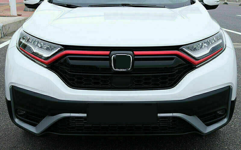 for Honda CRV CR-V 2017-22 ABS Red Front Central Grille Molding Strip Cover Trim
