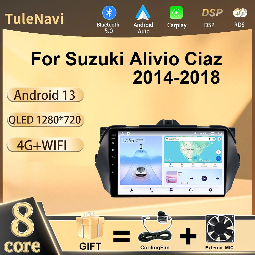 for Suzuki Alivio Ciaz 2014-2018 Head Unit CarPlay Car Radio GPS Stereo Player
