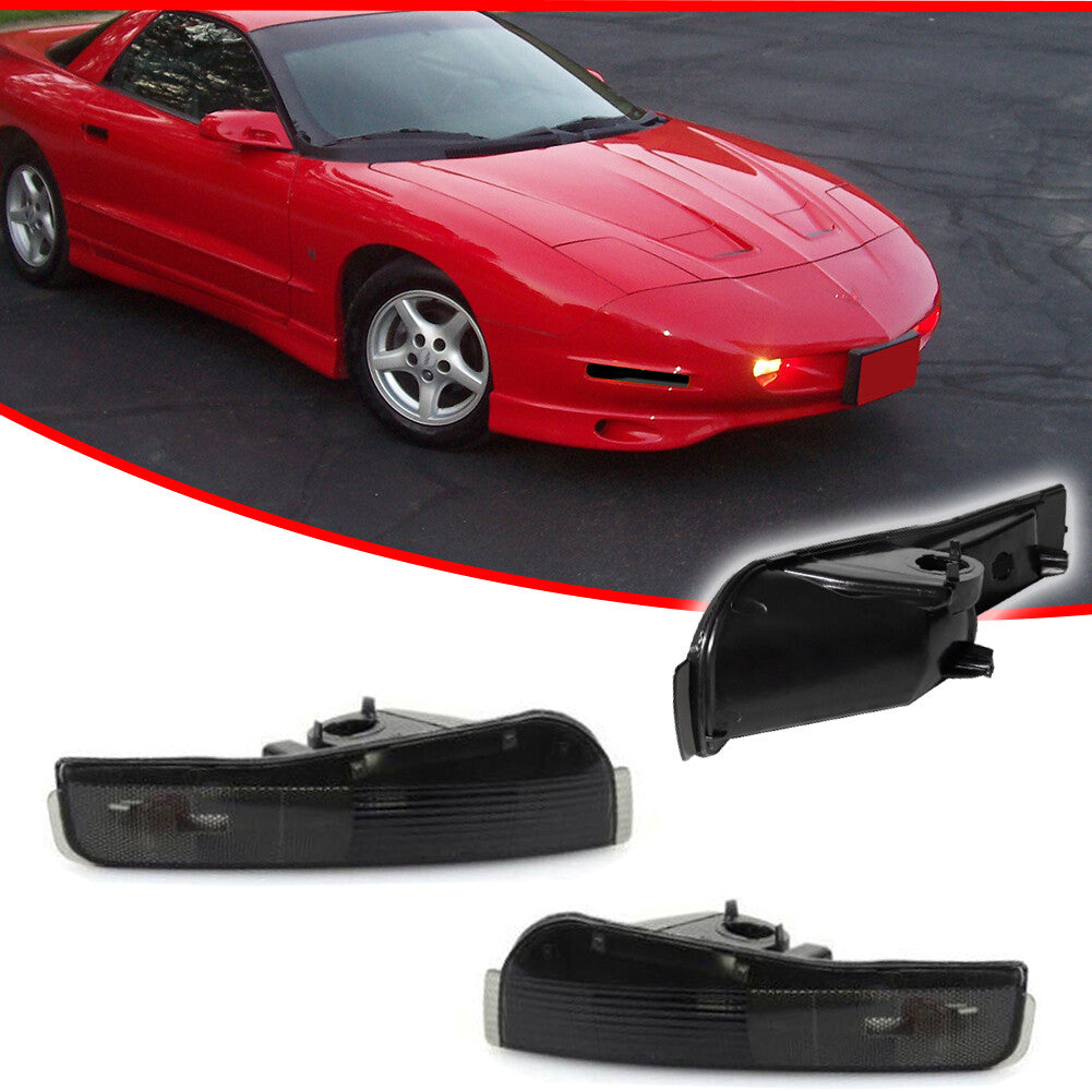 Smoked front bumper turn signal light cover for 93-97 for Pontiac Firebird Trans Am- v