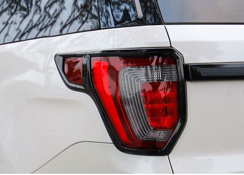 Black Exterior Rear Tail Light Lamp Cover Molding Trim for Ford Explorer 2016-19