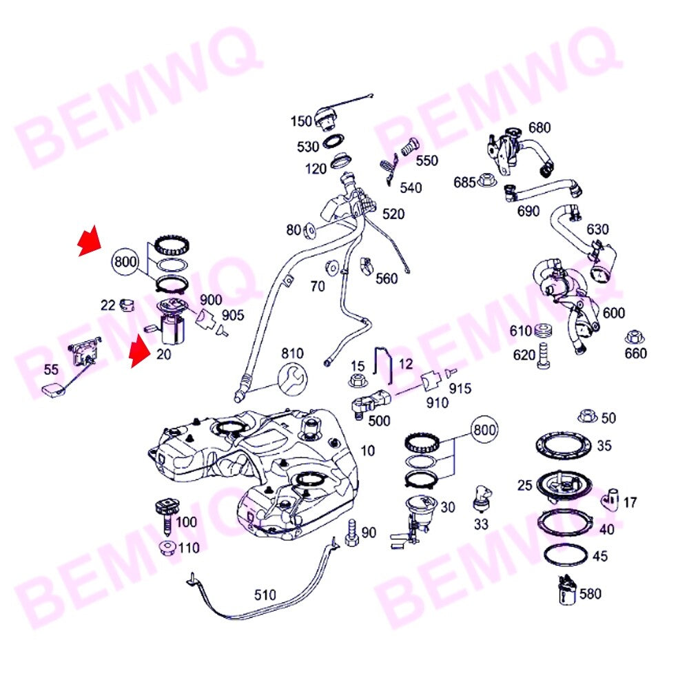 Fuel pump module + locking ring kit for Mercedes W164 X164 ML320 ML350 GL320 GL350 n