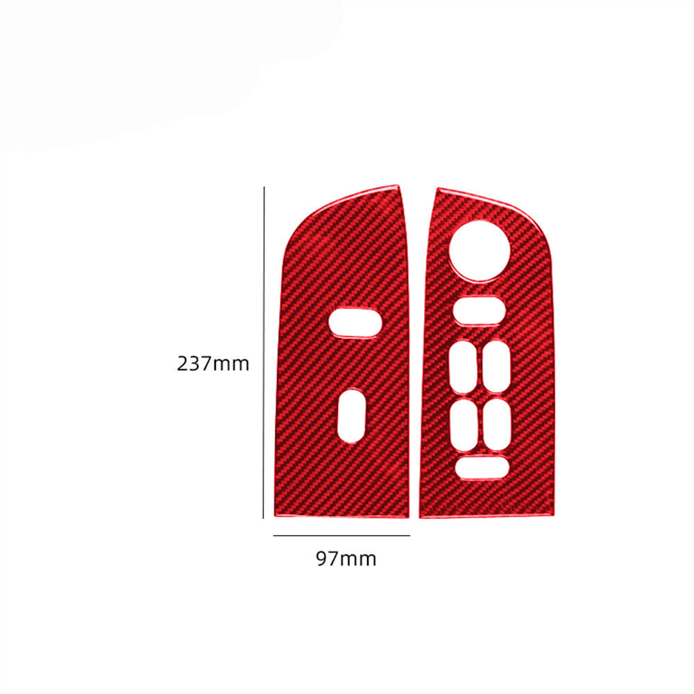 Red Carbon Fiber Rear Central Cupholder Frame Trim for Jeep for Wrangler 2007-2010 v