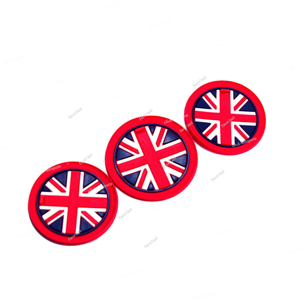 for Mini Cooper 3x Red Durable Rubber Union Jack Anti-Slip Cup Coaster Mat Pad Q