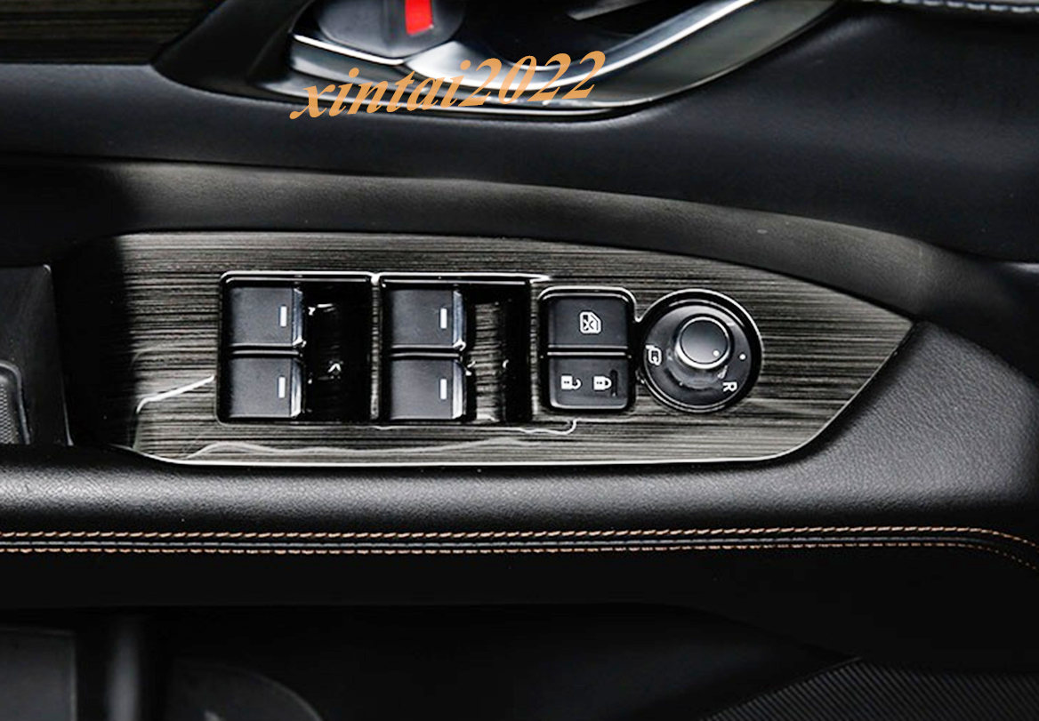 Black Titanium Inner Window Switch Panel Cover Trim for Mazda CX-5 CX5 2017-2021