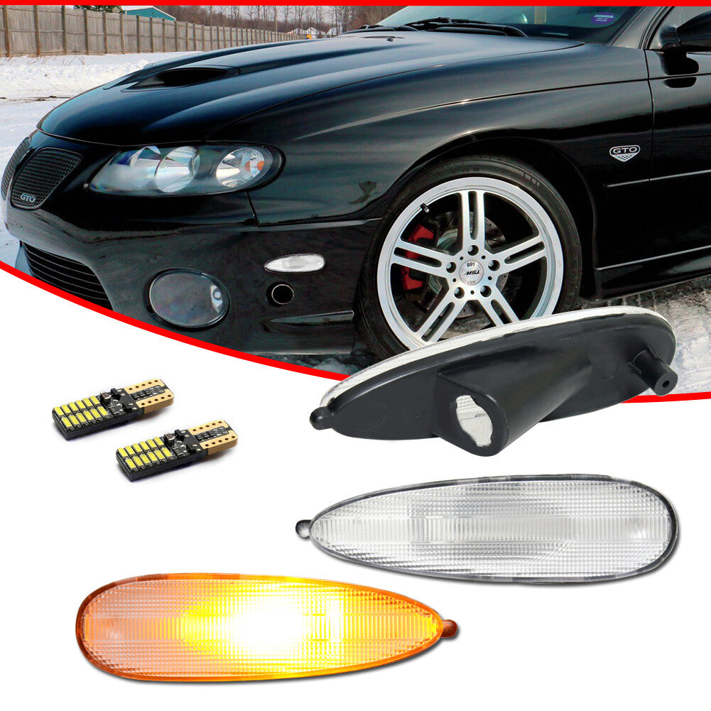 A transparent amber LED front marker light suitable for 2004, 2005, 2006 for Pontiac GTO- v