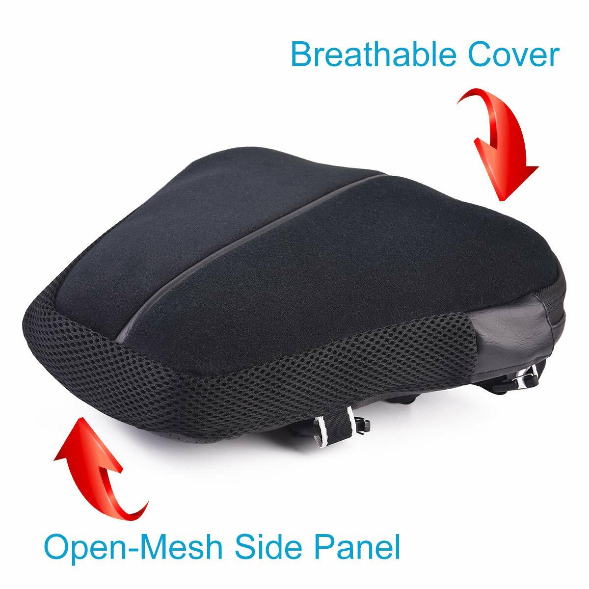 US 12x11.5 Motorcycle Bikes Air for Seat Cushion Pad Cover for Cruiser Black