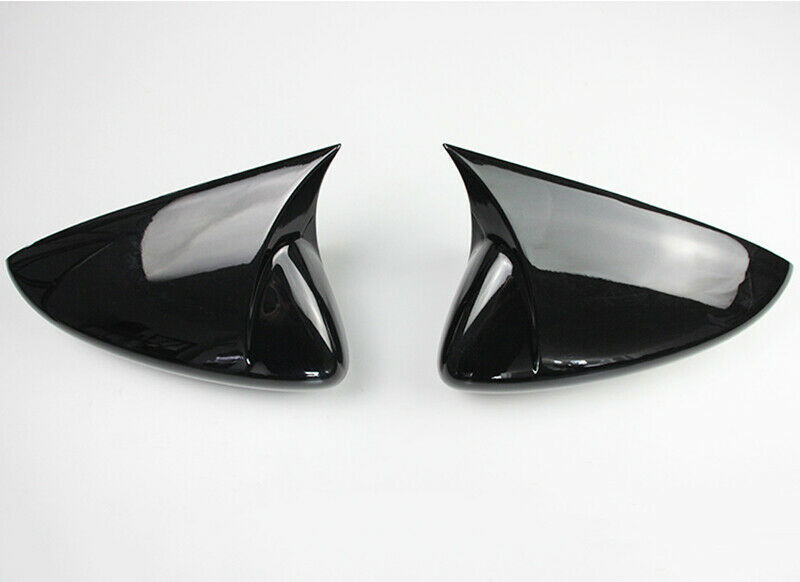 for Mazda 3 Axela 2019-2022 Glossy Black Horn Rearview Side Mirror Cover Trim 2p