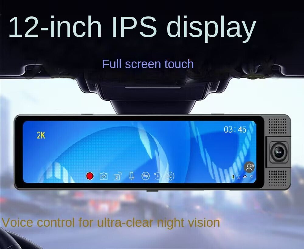 Car Dash Cam DVR Recorder Touch Screen 3 Lens Front/Rear/Inside Camera G-Sensor