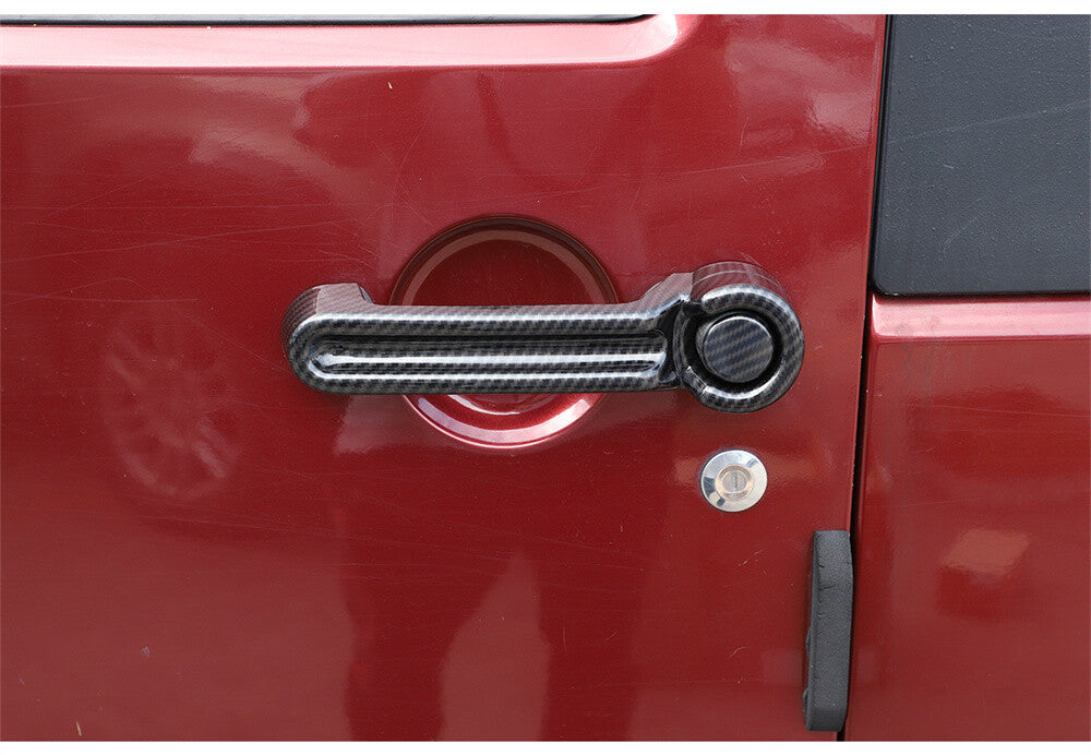 for Jeep for Wrangler JK 2Dr 07-17 Side Door Handle Tailgate Handle Trim ABS Carbon