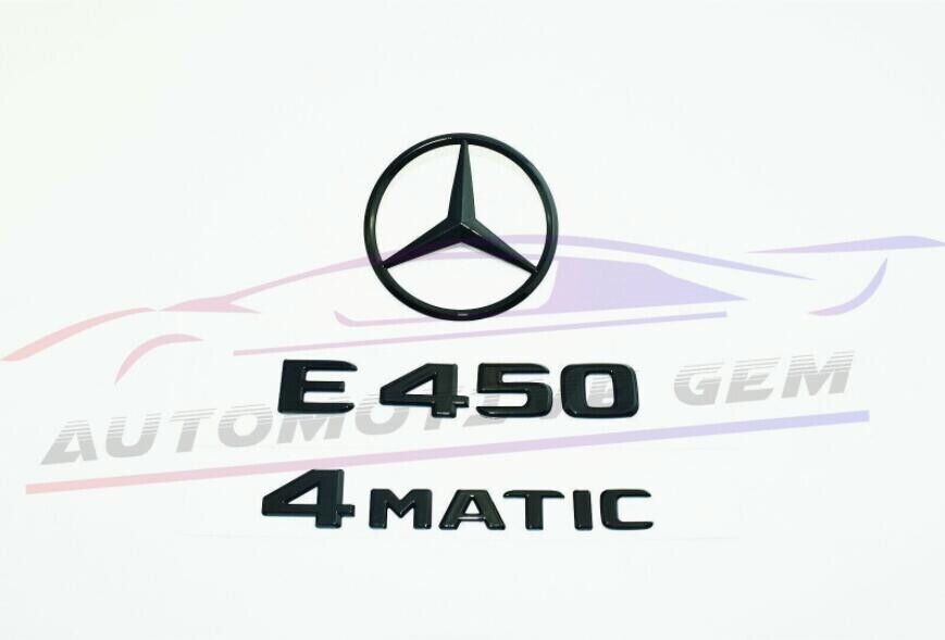 E450 4MATIC rear star badge matte black letter badge set for Mercedes W213