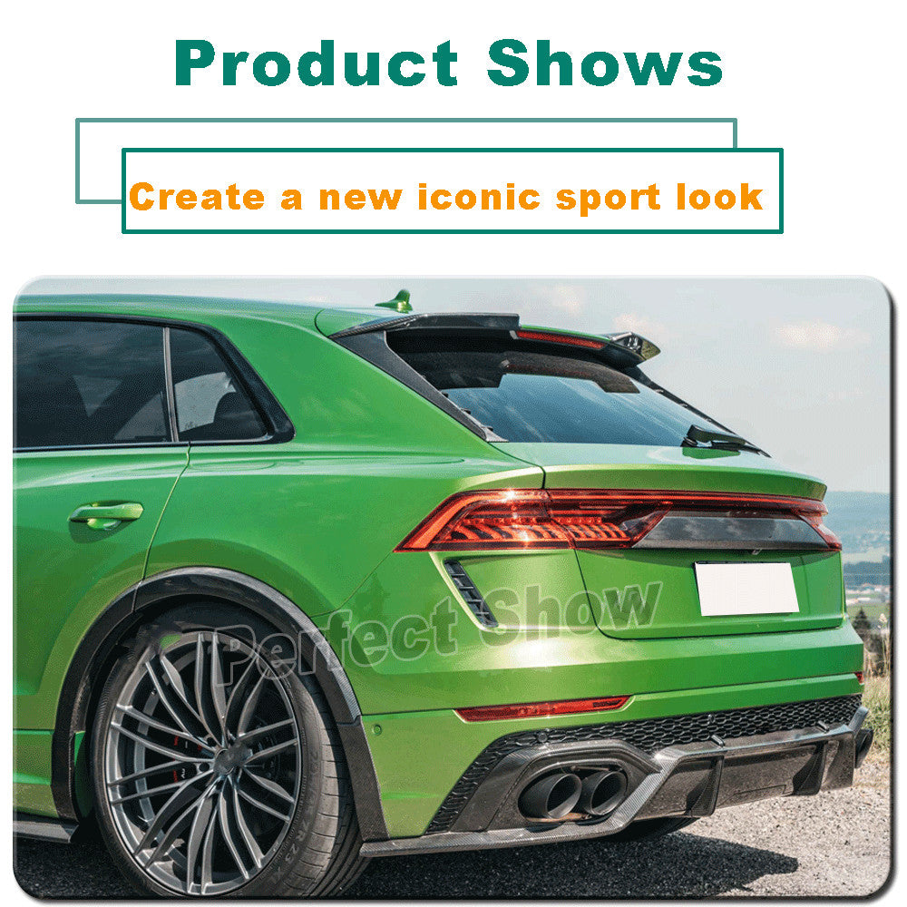 Fit for Audi RS Q8 RSQ8 2021-2023 Real Carbon Rear Bumper Diffuser Lip Spoiler