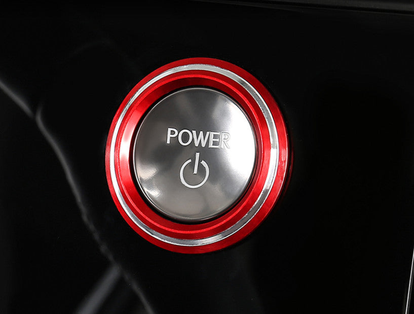 Red Aluminum One-Button Start Switch Cover Trim for Lexus RX350h 500h 2023-2024