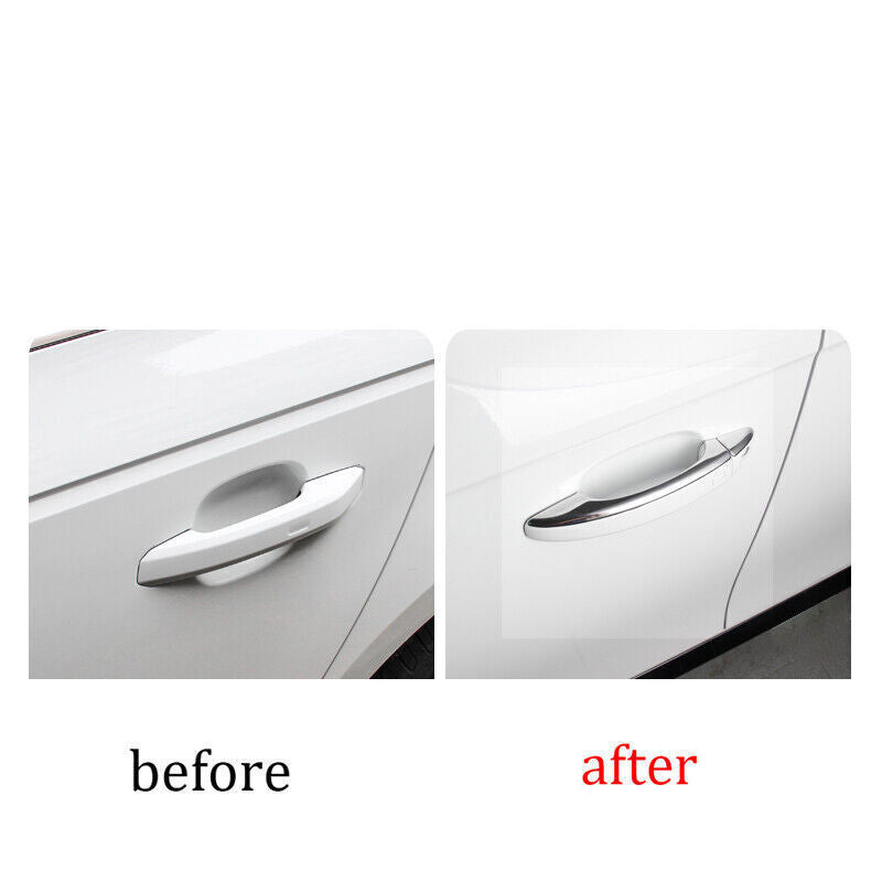 for Audi Q5 2009-17 Silver Steel Exterior Side Door Handle Molding Cover Trim 8P