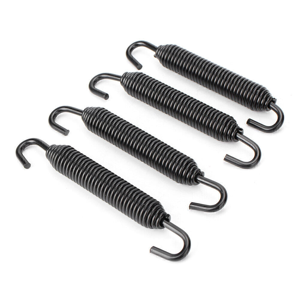 83mm Universal Black Long Outlaw Racing Stainless Header Exhaust Springs
