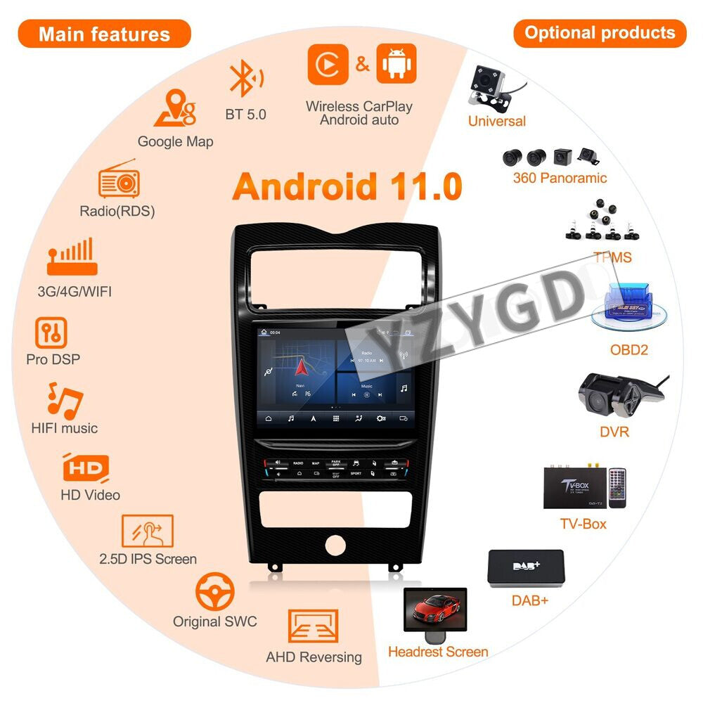 Android Car Radio Carplay Receiver Screen for Maserati Quattroporte 2004-2008