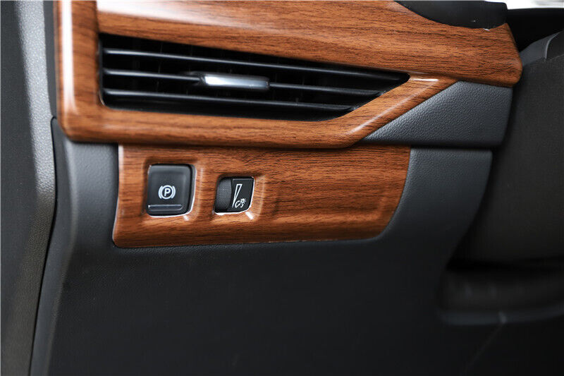 Headlight Button Frame Cover Trim Car Fit for Cadillac XT4 2018-2023 Brown Wood