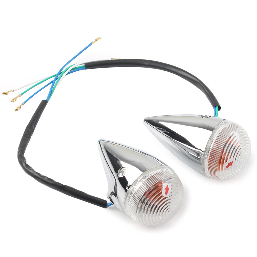 Pair Front Turn Signal Light Lamp Clear Lens Motor for Yamaha XV1900 2006-2013