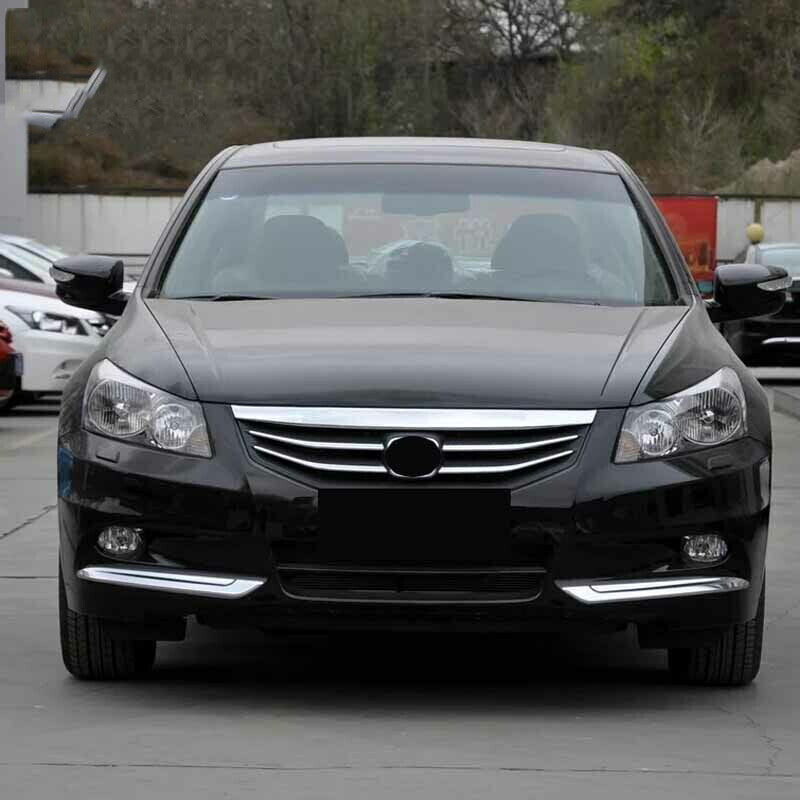 2P Chrome Front Fog Light Lamp Eyebrow Cover Trim for Honda Accord 4DR 2011-2012