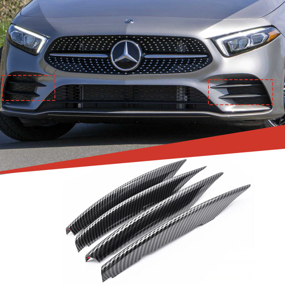 for Benz A CLASS W205 2019-2022 Accessories Front Grille Fog Lights Strips Trim