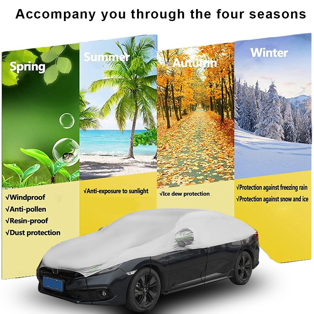 Car Half Body Cover Sunshade Four Season Waterproof UV-Proof Outdoor Protector