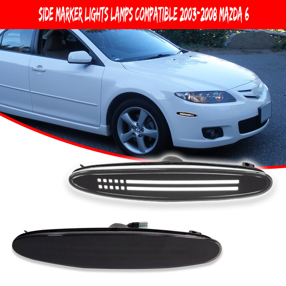 Suitable for 03-08 for Mazda 6 for Mazdaspeed6 GG1 GY1 smoked white LED side marker signal light- v