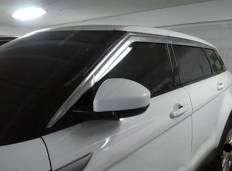 for Range Rover Evoque 12-19 silver Window Visors Sun Rain Guard Vent Deflector