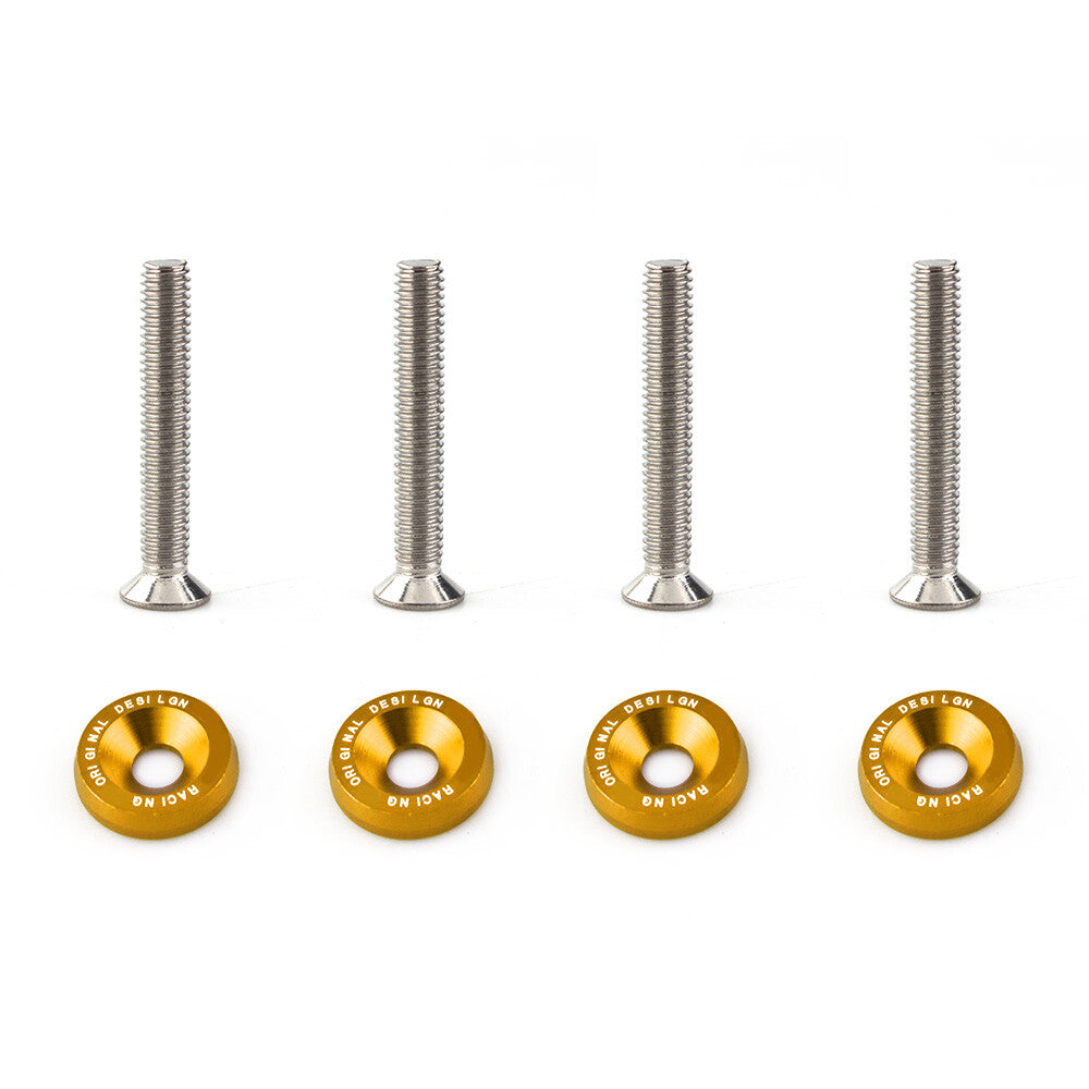 Gold Hood Spacer Riser Kit Racing Aluminum Engine Vent Lift 6mm bolt 1 inch Q