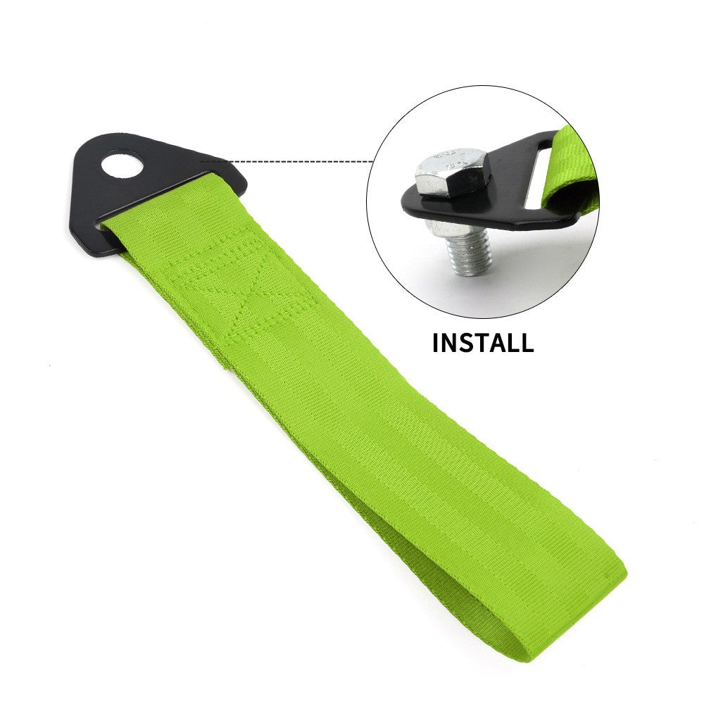JDM High Strength Sport Racing Tow Strap Front Rear Bumper Towing Hook Green Q