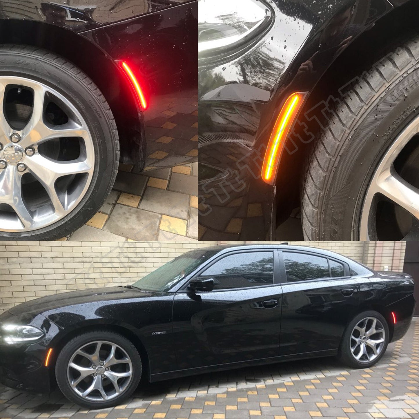 4x suitable for 2015-2022 for Dodge charger smoked front and rear LED side marker lights- v