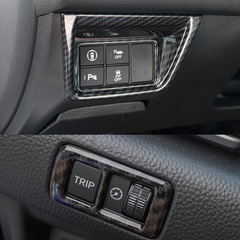 for Honda Accord 2018-2020 Car Console Function Button Trim Carbon Fiber Style