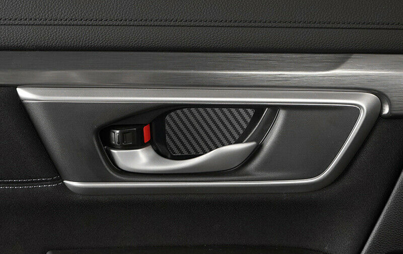 Inner Door Handle Bowl Cover Trim 8 for Honda CRV 2017-2022 Steel Carbon Fiber