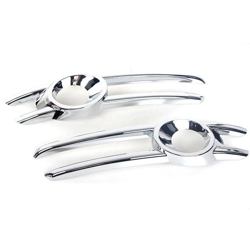 1. Dual chrome front fog light bezel cover trim for Audi models from Q3 2013 to Q3 2015.