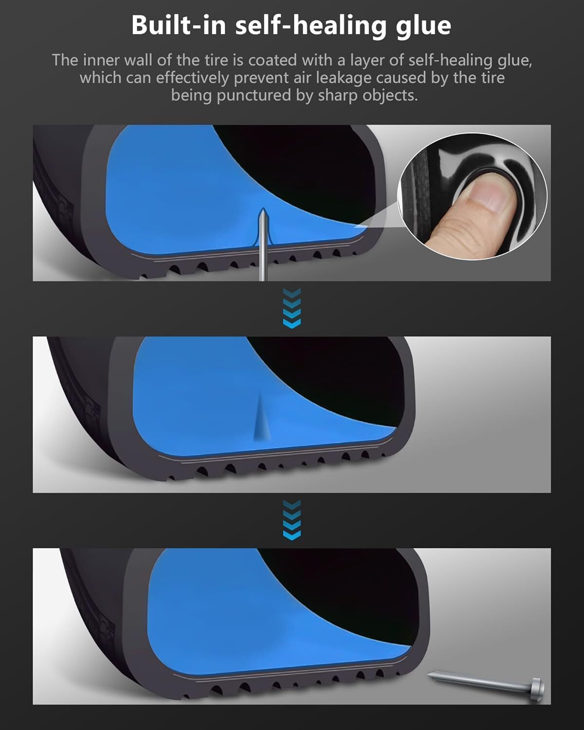 60/70-6.5 Vacuum Tire Scooter Practical Ideal Brand Electric Scooter Skateboard