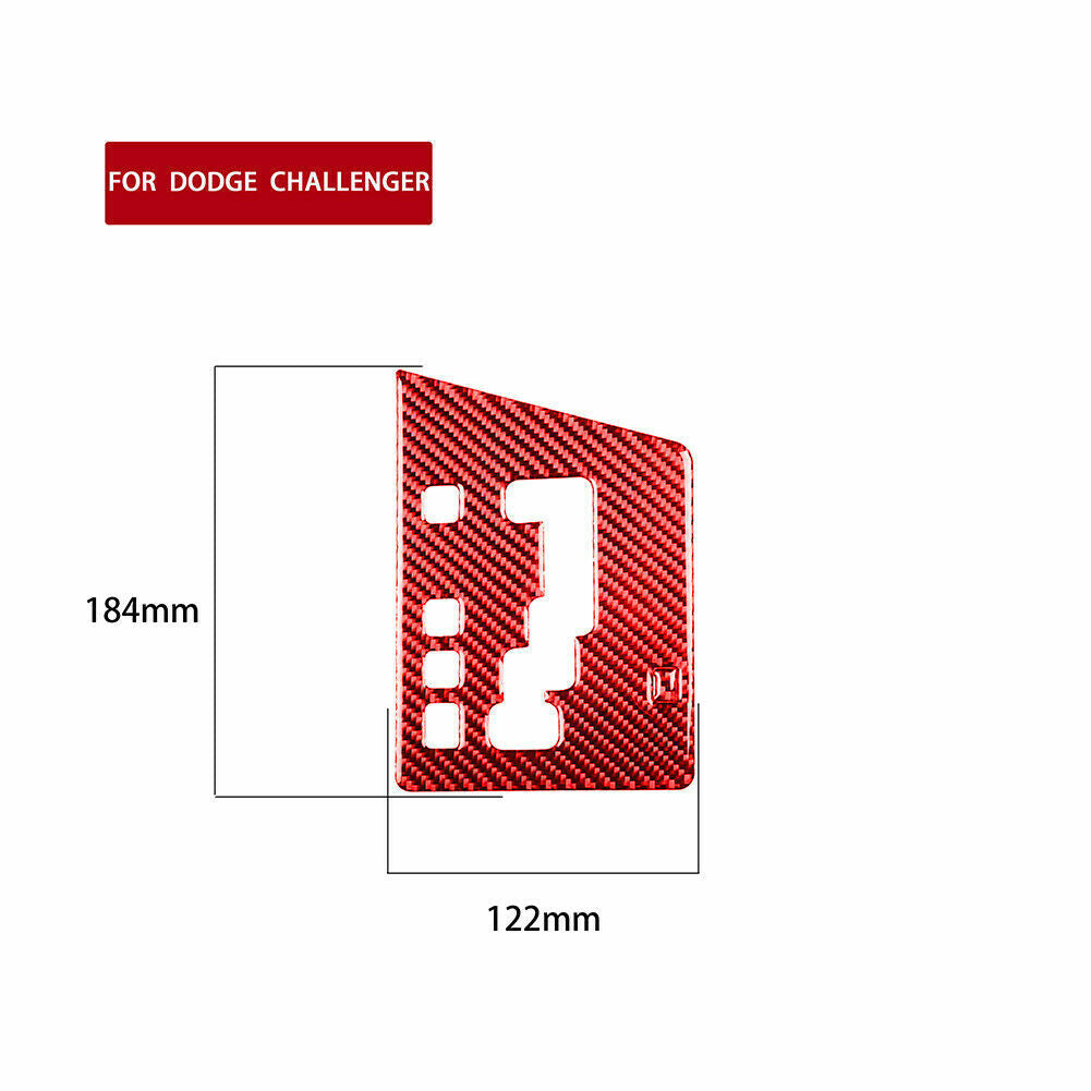 1PCS for Dodge for Challenger 2008-2014 Red Carbon Fiber Panel Cover Trim