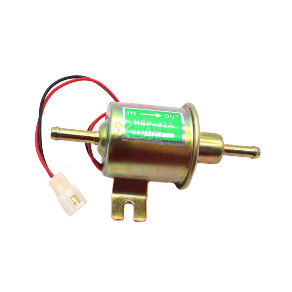 12V HEP-02A Inline Fuel Pump - Electric Low-Pressure Gas/Diesel Fuel Pump
