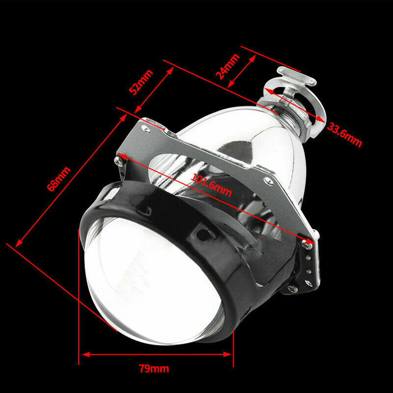 3 Car Round LED Light Angel Eye Projector Lens Headlight with Cover Devil/Demon - n