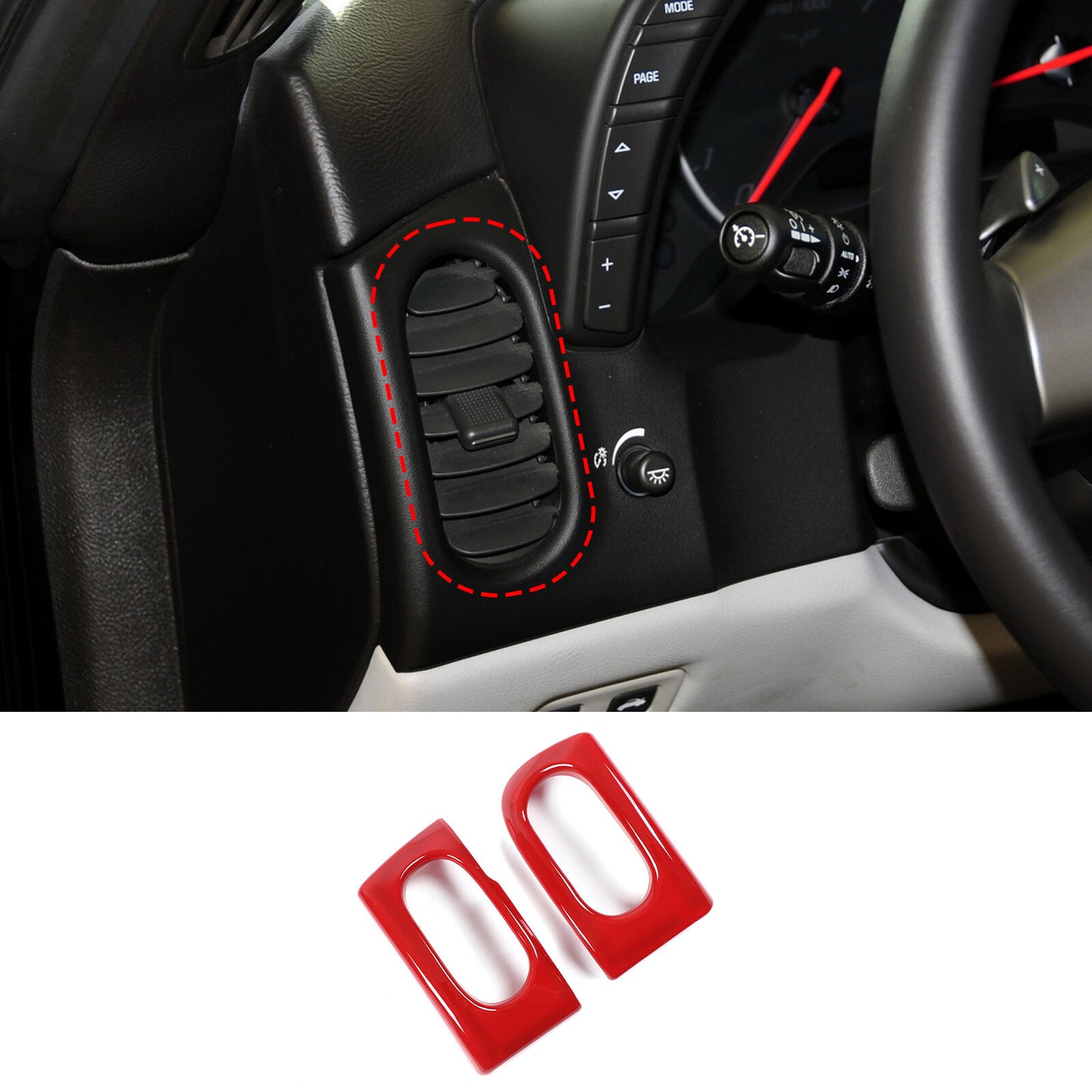 ABS carbon fiber waterfall speaker upper decorative cover suitable for Corvette C8 2020-2023- v