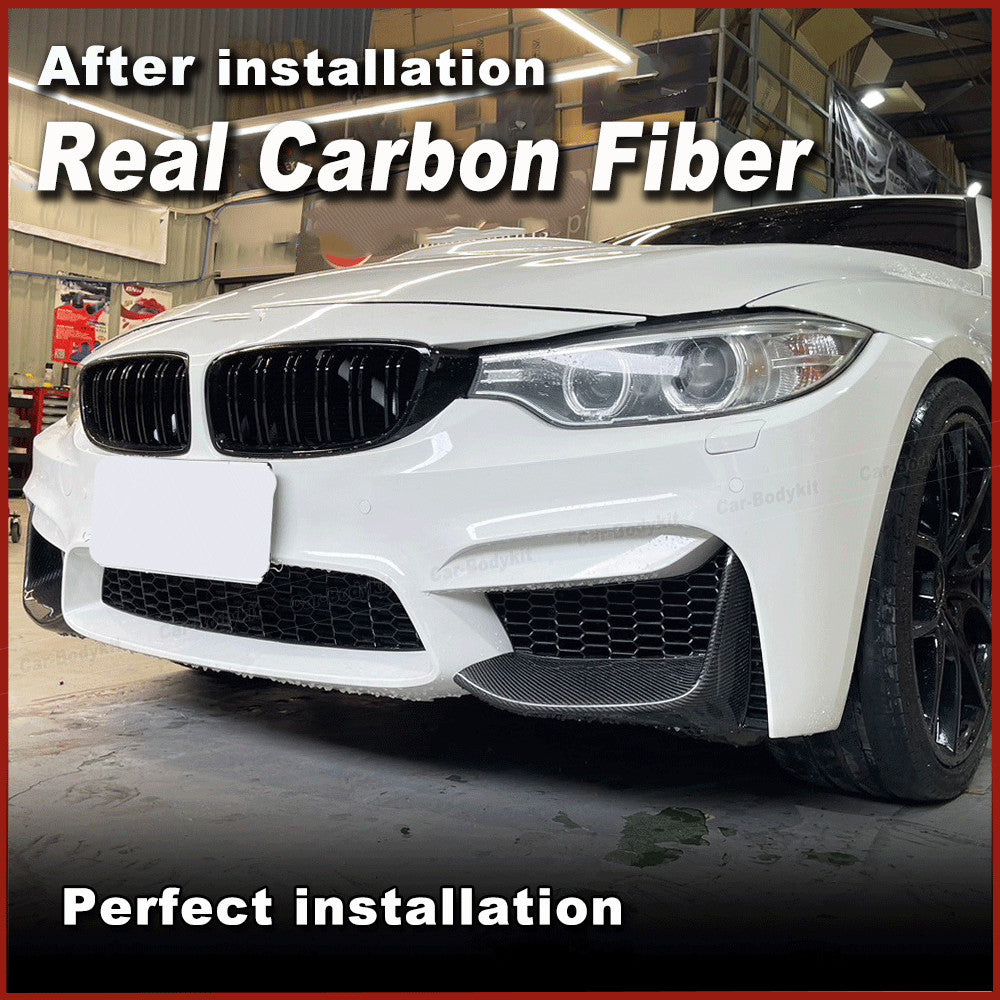 for BMW F80 M3 2015-2017 F82 M4 2014-2019 REAL Carbon Front Bumper Splitters