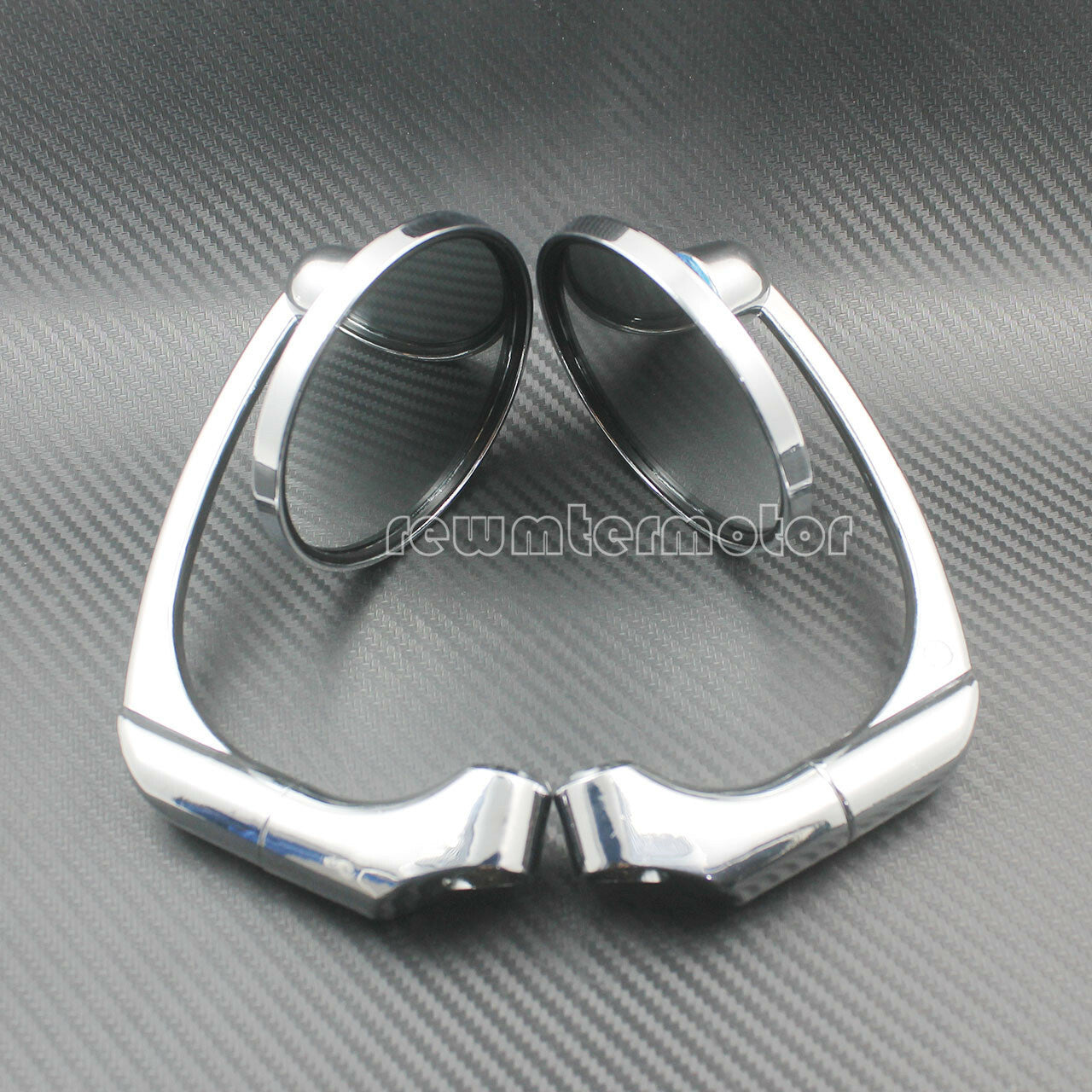 10mm Chrome Handlebar Rearview Side Mirrors Fit for Harley Touring Softail Dyna Q