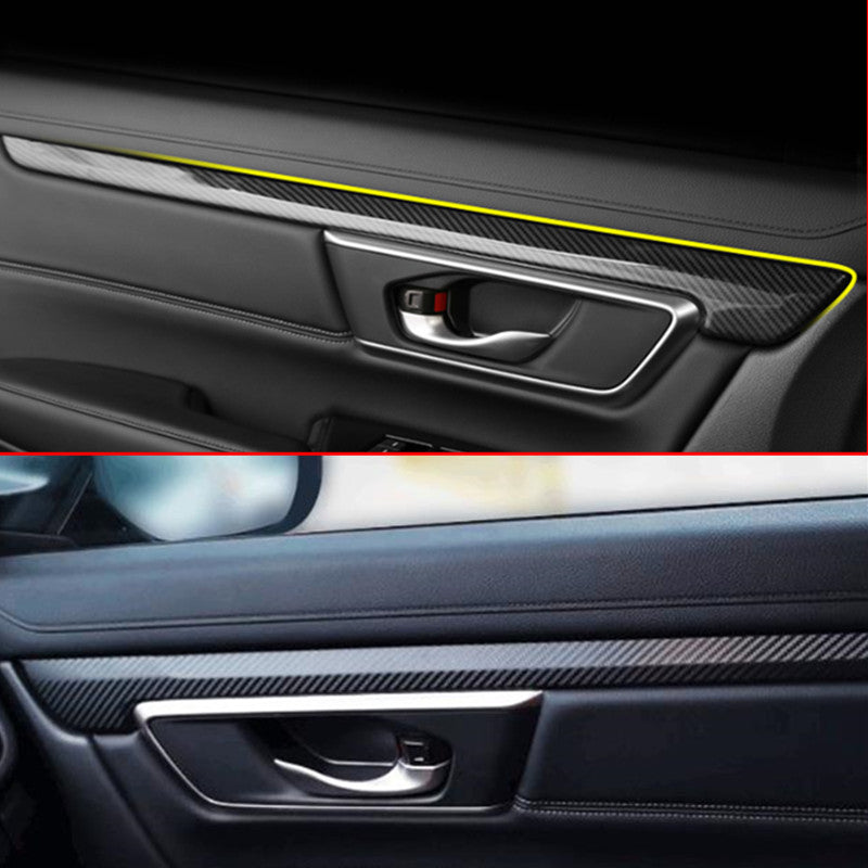 for Honda CR-V 2017-2022 Carbon Fiber Inner Door Armrest Strap Decor Cover Trim